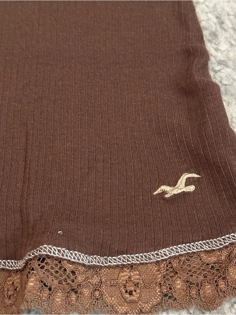Vintage Hollister Cami Tank Top XS Babydoll Lace Trim Coquette Y2K Bella Swan - Picture 4 of 6
